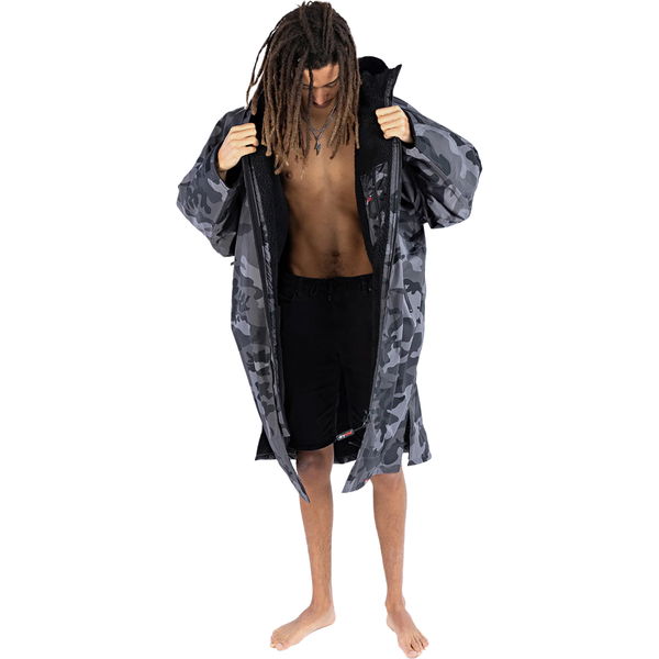 2026 Dryrobe Advance Long Sleeve Change Robe V3 DR104 - Black Camo / Black